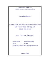 Luận văn thạc sĩ giải pháp thu hút vốn đầu tư trực tiếp nước ngoài vào khu công nghiệp trên địa bàn thành phố hà nội