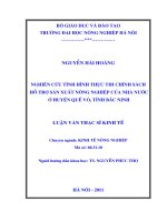Luận văn thạc sĩ Nghiên cứu tình hình thực thi chính sách hỗ trợ sản xuất nông nghiệp của nhà nước ở huyện quế võ, tỉnh bắc ninh