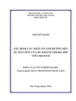 Xác định các nhân tố ảnh hưởng đến sự hài lòng của du khách nội địa đối với chợ đầm