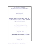 Kiểm tra tính mẫn cảm, tính kháng thuốc của vi khuẩn E.coli và salmonella SP phân lập từ phân lợn con ỉa phân trắng