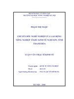 Luận văn thạc sĩ chuyển đổi nghề nghiệp của lao động nông nghiệp ở khu kinh tế nghi sơn, tỉnh thanh hóa