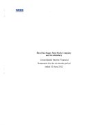 bien hoa sugar joint stock company and its subsidiary consolidated interim financial statements for the six month period ended 30 june 2012