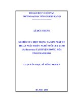 Luận văn thạc sĩ NGHIÊN CỨU HIỆN TRẠNG VÀ GIẢI PHÁP KỸ THUẬT PHÁT TRIỂN NGHỀ NUÔI CUA XANH (Scylla serrata) TẠI HUYỆN HOẰNG HÓA TỈNH THANH HÓA