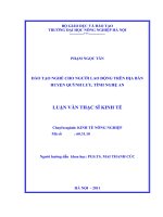 Luận văn thạc sĩ ĐÀO TẠO NGHỀ CHO NGƯỜI LAO ĐỘNG TRÊN ĐỊA BÀN HUYỆN QUỲNH LƯU, TỈNH NGHỆ AN