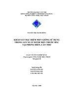 Khảo sát đặc điểm men giống sử dụng trong sản xuất bánh men thuốc bắc tại phong điền, cần thơ