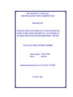 Đánh giá năng suất sinh sản của đàn nái ông bà, bố mẹ và khả năng cho thịt của các tổ hợp lai tại trại chăn nuôi lợn hoà bình minh  yên bái