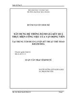 xây DỰNG hệ THỐNG ĐÁNH GIÁ kết QUẢ THỰC HIỆN CÔNG VIỆC của vận ĐỘNG VIÊN tại TRUNG tâm HUẤN LUYỆN kỹ THUẬT THỂ THAO KHÁNH hòa