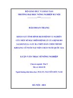 Luận văn thạc sĩ Khảo sát tình hình dịch bệnh và nghiên cứu một số đặc điểm bệnh lý CỦA BỆNH DO salmonella gây ra trên đàn chim trĩ đỏ khoang cổ nuôi tại viện chăn nuôi quốc gia
