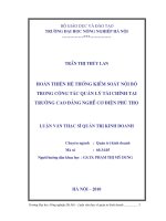 Luận văn thạc sĩ hoàn thiện hệ thống kiểm soát nội bộ trong công tác quản lý tài chính tại trường cao đẳng nghề cơ điện phú thọ
