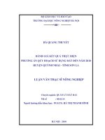Luận văn thạc sĩ ðÁNH GIÁ KẾT QUẢ THỰC HIỆN PHƯƠNG ÁN QUY HOẠCH SỬ DỤNG ðẤT ðẾN NĂM 2010 HUYỆN QUỲNH NHAI - TỈNH SƠN LA