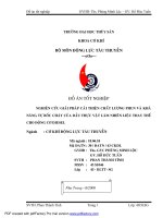 nghiên cứu giải pháp cải thiện chất lượng phun và khả năng tự bốc cháy của dầu thực vật làm nhiên liệu thay thế cho động cơ diesel