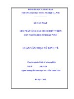 Luận văn thạc sĩ GIẢI PHÁP NÂNG CAO CHỈ SỐ PHÁT TRIỂN CON NGƯỜI (HDI) TỈNH BẮC NINH