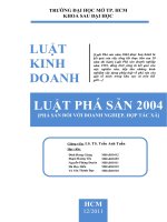 luật phá sản 2004 - phá sản đối với doanh nghiệp, hợp tác xã
