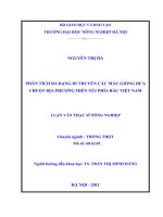 Luận văn thạc sĩ PHÂN TÍCH ĐA DẠNG DI TRUYỀN CÁC MẪU GIỐNG DƯA CHUỘT ĐỊA PHƯƠNG MIỀN NÚI PHÍA BẮC VIỆT NAM