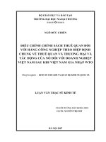 điều chỉnh chính sách thuế quan đối với hàng công nghiệp theo hiệp định chung về thuế quan và thương mại và tác động của nó đối với doanh nghiệp việt nam sau khi việt nam gia nhập wto
