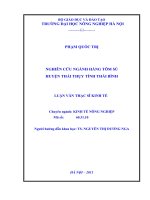 Luận văn thạc sĩ NGHIÊN CỨU NGÀNH HÀNG TÔM SÚ HUYỆN THÁI THỤY TỈNH THÁI BÌNH