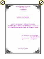 Hoàn thiện quy trình sản xuất surimi từ cá hố và nghiên cứu sản xuất sản phẩm mô phỏng ghẹ từ surimi cá hố