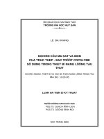 Nghiên cứu ma sát và mòn của trục thép   bạc trượt copolyme sử dụng trong thiết bị năng lượng tàu thủy
