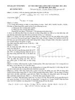 các đề thi vào hóa chuyên lớp 10