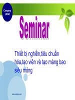 thiết bị nghiền tiêu chuẩn hóa tạo viên và tạo màng bao siêu mỏng