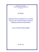Luận văn thạc sĩ ĐÁNH GIÁ NĂNG SUẤT SINH SẢN CỦA CÁC DÒNG LỢN NÁI CỤ KỴ VÀ ÔNG BÀ NUÔI TẠI CÔNG TY TNHH LỢN GIỐNG HẠT NHÂN DABACO