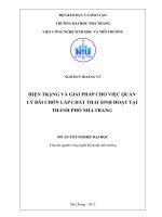 hiện trạng và giải pháp cho việc quản lý bãi chôn lấp rác thải sinh hoạt tại thành phố nha trang