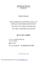 một số biện pháp góp phần nâng cao hiệu quả hoạt động kinh doanh tại công ty cổ phần thương mại vật liệu và khí đốt nha trang