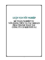 Kế toán nghiệp vụ vốn bằng tiền và các khoản phải thanh toán tại Công ty Cơ khí ôtô 3-2