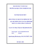 Luận văn thạc sĩ phân tích các hệ số tài chính chủ yếu qua hệ thống báo cáo tài chính hợp nhất của tổng công ty sông đà