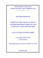 Luận văn thạc sĩ Nghiên cứu thực trạng và một số Giải pháp nhằm phát triển dâu tằm Tại huyện vũ thư tỉnh thái bình