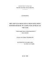 Luận văn thạc sĩ điều kiện giao dịch chung trong hoạt động kinh doanh quốc tế và khả năng áp dụng tại việt nam