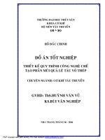 đồ án tốt nghiệp thiết kế quy trình công nghệ chế tạo phần mũi quả lê tàu vỏ thép
