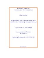 Đánh giá hiện trạng và định hướng sử dụng đất nông lâm nghiệp huyện chư sê, tỉnh gia lai