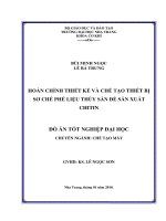 HOÀN CHỈNH THIẾT kế và CHẾ tạo THIẾT bị sơ CHẾ PHẾ LIỆU THỦY sản để sản XUẤT CHITIN