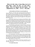 khảo sát chức năng và hoạt động của trợ từ tiếng nhật