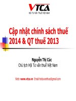 Cập nhật chính sách thuế 2014  QT thuế 2013