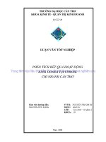 PHÂN TÍCH KẾT QUẢ HOẠT ĐỘNG  KINH DOANH TẠI VPBANK  CHI NHÁNH CẦN THƠ