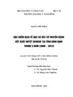 nghiên cứu một số đặc điểm dịch tễ học và véc-tơ truyền bệnh sốt xuất huyết dengue tại tỉnh bình định trong 5 năm (2008 – 2012)