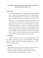 qui trình lọc máu hấp phụ bằng cột than hoạt tính trong điều trị ngộ độc cấp