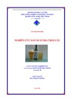 Nghiên cứu sản xuất bia trái cây