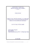 Nghiên cứu đặc tính nông sinh học và các biện pháp kỹ thuật nâng cao năng suất, phẩm chất một số giống cúc ở vùng trồng hoa thanh hoá