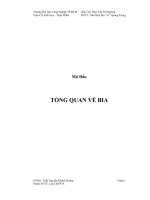 Thực tập tại nhà máy bia 33 quang trung và quy trình công nghệ sản xuất bia