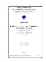 Nghiên cứu sản xuất dầu biodisel từ dầu ăn đã qua sử dụng