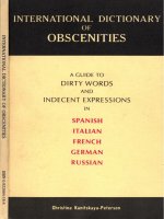 International Dictionary of Obscenities: A Guide to Dirty Words and Indecent Expressions in Spanish, Italian, French, German, Russian