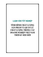 Tình hình chất lượng sản phẩm và quản lý chất lượng trong các doanh nghiệp Việt Nam thời kỳ đổi mới