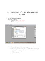 HƯỚNG DẪN  XÂY DỰNG CÁC LỚP DỮ LIỆU BẰNG MAPINFO