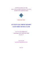 Xây dựng qui trình chế biến giảm thiểu bưởi da xanh