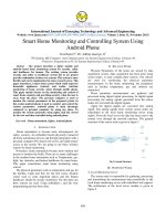 Smart Home Monitoring and Controlling System Using  Android Phone