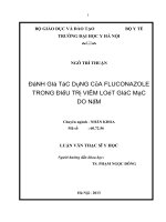 luận văn thạc sĩ y học đánh giá tác dụng của fluconazole trong điều trị viêm loét giác mạc do nấm