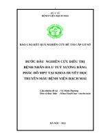 bước đầu nghiên cứu điều trị bệnh nhân đa u tuỷ xương bằng phác đồ mpt tại khoa huyết học truyền máu bv bạch mai